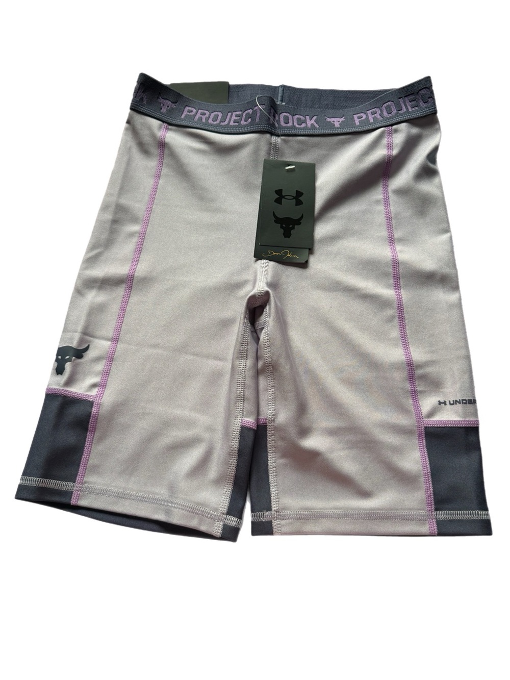 Under Armour Project Rock High Rise 8” Compression Bike Shorts S NWT